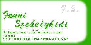 fanni szekelyhidi business card